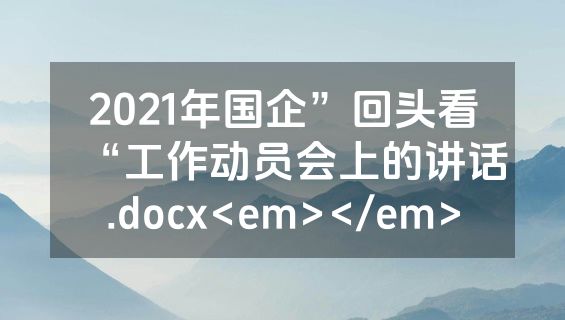 2021年国企”回头看“工作动员会上的讲话.docx<em></em>