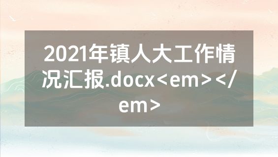 2021年镇人大工作情况汇报.docx<em></em>