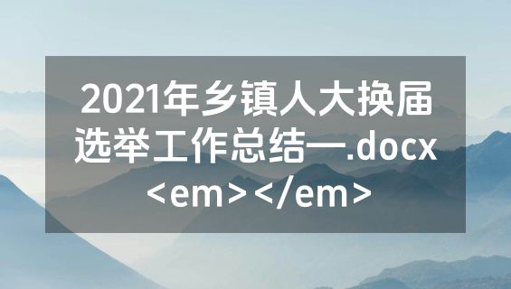 2021年乡镇人大换届选举工作总结—.docx<em></em>