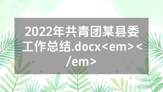 2022年共青团某县委工作总结.docx<em></em>