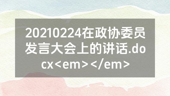 20210224在政协委员发言大会上的讲话.docx<em></em>