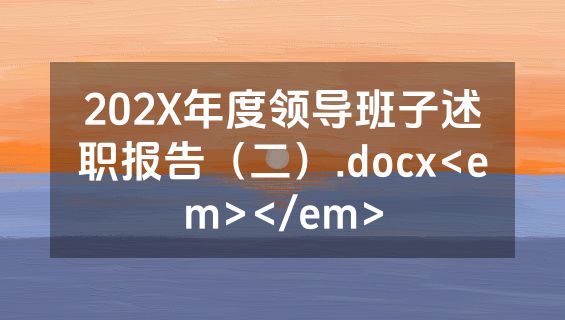 202X年度领导班子述职报告（二）.docx<em></em>