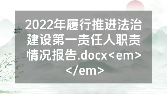 2022年履行推进法治建设第一责任人职责情况报告.docx<em></em>