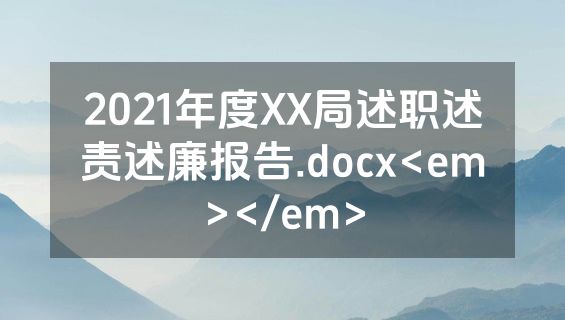 2021年度XX局述职述责述廉报告.docx<em></em>