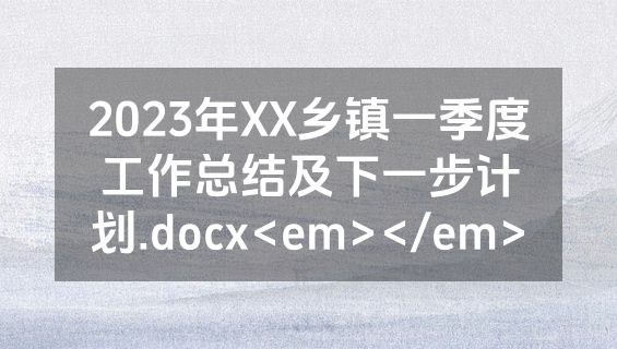 2023年XX乡镇一季度工作总结及下一步计划.docx<em></em>