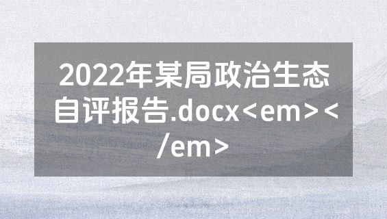 2022年某局政治生态自评报告.docx<em></em>
