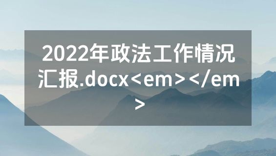 2022年政法工作情况汇报.docx<em></em>