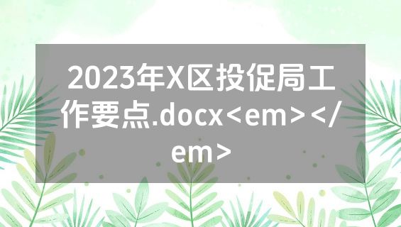 2023年X区投促局工作要点.docx<em></em>