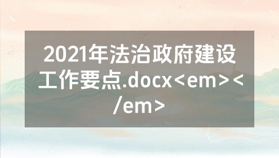 2021年法治政府建设工作要点.docx<em></em>