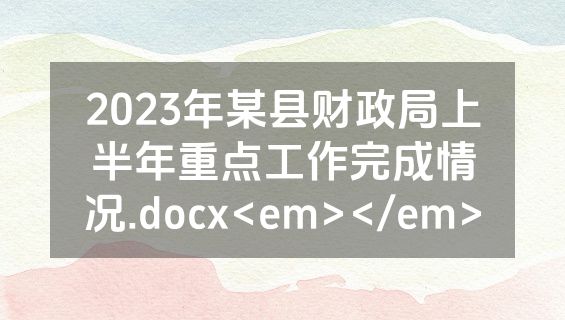 2023年某县财政局上半年重点工作完成情况.docx<em></em>