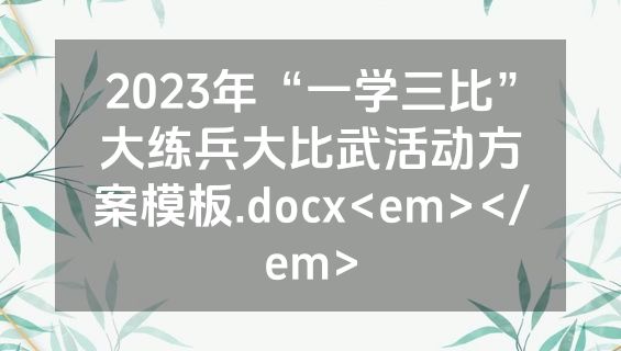 2023年“一学三比”大练兵大比武活动方案模板.docx<em></em>