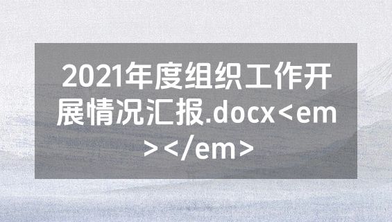 2021年度组织工作开展情况汇报.docx<em></em>