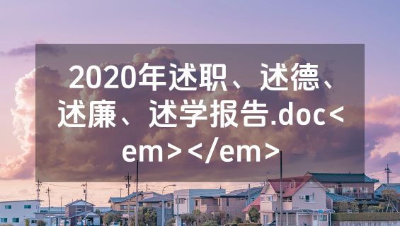 2020年述职、述德、述廉、述学报告.doc<em></em>