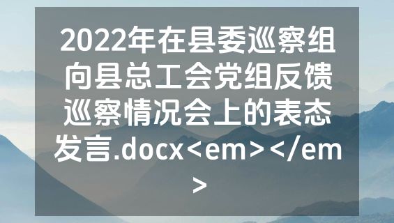 2022年在县委巡察组向县总工会党组反馈巡察情况会上的表态发言.docx<em></em>