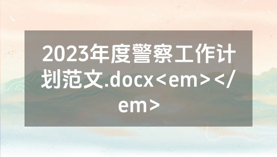 2023年度警察工作计划范文.docx<em></em>