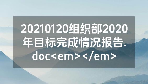 20210120组织部2020年目标完成情况报告.doc<em></em>