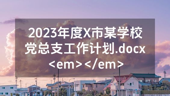 2023年度X市某学校党总支工作计划.docx<em></em>