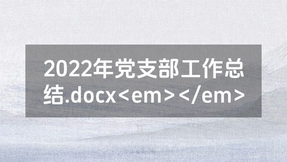 2022年党支部工作总结.docx<em></em>
