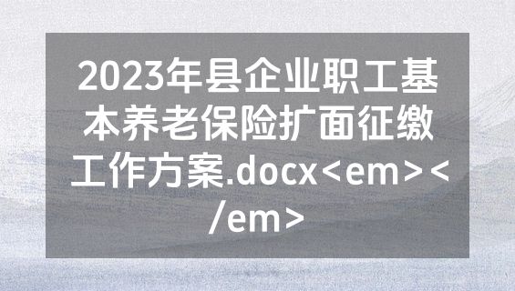 2023年县企业职工基本养老保险扩面征缴工作方案.docx<em></em>