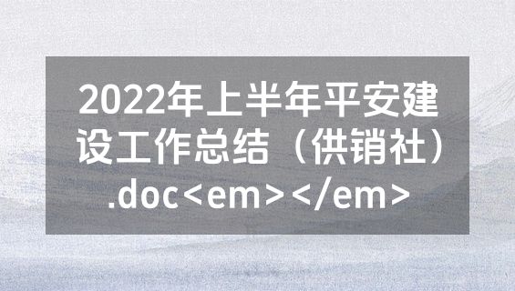 2022年上半年平安建设工作总结（供销社）.doc<em></em>