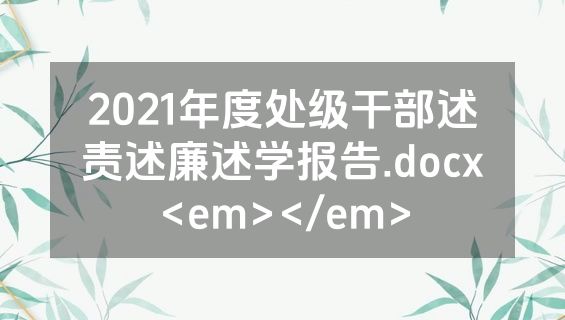 2021年度处级干部述责述廉述学报告.docx<em></em>