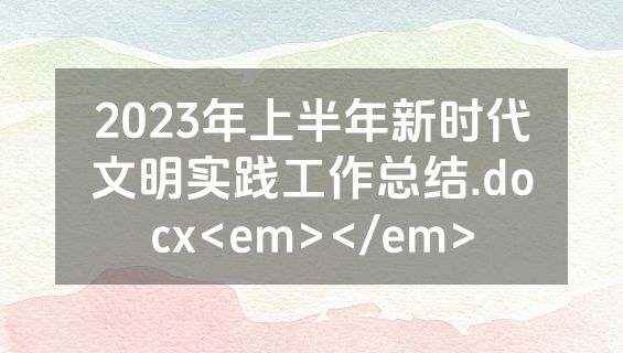 2023年上半年新时代文明实践工作总结.docx<em></em>