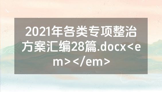 2021年各类专项整治方案汇编28篇.docx<em></em>
