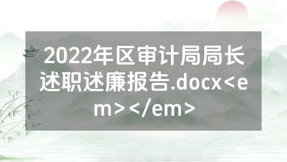 2022年区审计局局长述职述廉报告.docx<em></em>