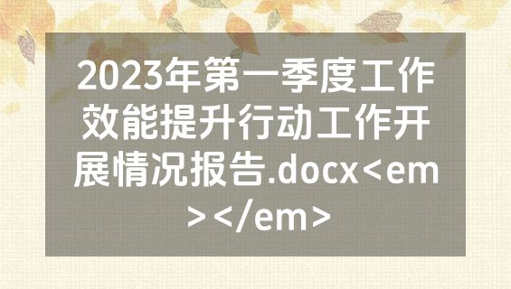 2023年第一季度工作效能提升行动工作开展情况报告.docx<em></em>