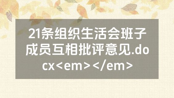 21条组织生活会班子成员互相批评意见.docx<em></em>