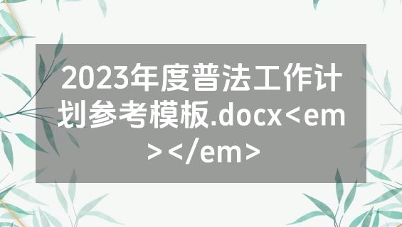 2023年度普法工作计划参考模板.docx<em></em>