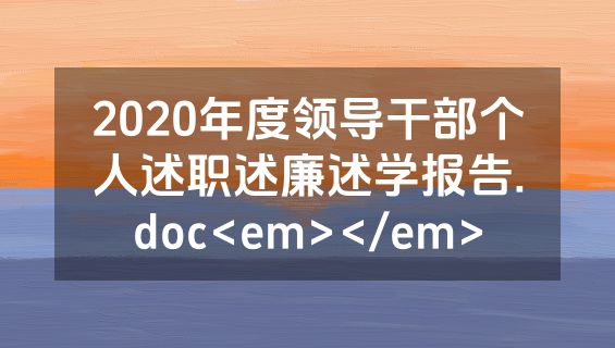 2020年度领导干部个人述职述廉述学报告.doc<em></em>