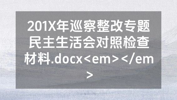 201X年巡察整改专题民主生活会对照检查材料.docx<em></em>