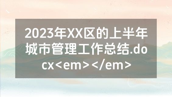 2023年XX区的上半年城市管理工作总结.docx<em></em>