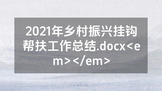 2021年乡村振兴挂钩帮扶工作总结.docx<em></em>