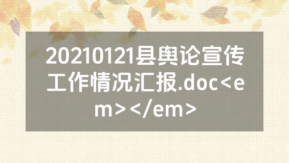 20210121县舆论宣传工作情况汇报.doc<em></em>