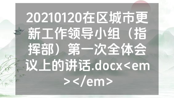 20210120在区城市更新工作领导小组（指挥部）第一次全体会议上的讲话.docx<em></em>