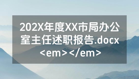 202X年度XX市局办公室主任述职报告.docx<em></em>