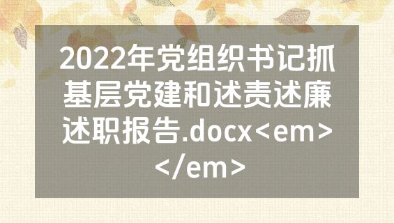 2022年党组织书记抓基层党建和述责述廉述职报告.docx<em></em>