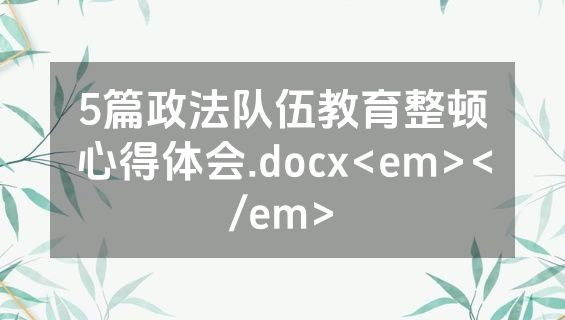 5篇政法队伍教育整顿心得体会.docx<em></em>