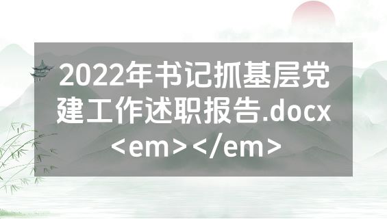 2022年书记抓基层党建工作述职报告.docx<em></em>