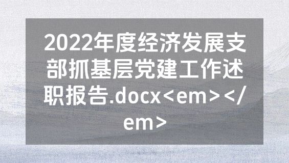 2022年度经济发展支部抓基层党建工作述职报告.docx<em></em>