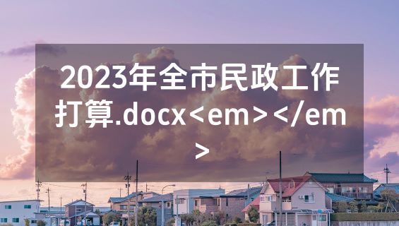 2023年全市民政工作打算.docx<em></em>