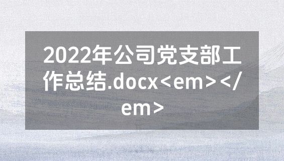 2022年公司党支部工作总结.docx<em></em>