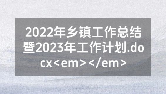 2022年乡镇工作总结暨2023年工作计划.docx<em></em>