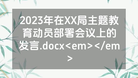 2023年在XX局主题教育动员部署会议上的发言.docx<em></em>