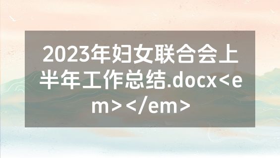 2023年妇女联合会上半年工作总结.docx<em></em>