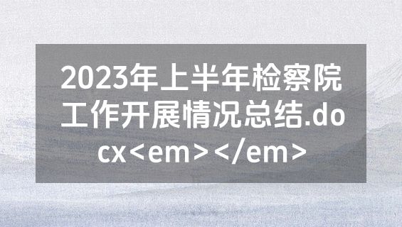 2023年上半年检察院工作开展情况总结.docx<em></em>