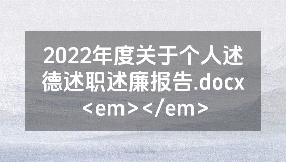 2022年度关于个人述德述职述廉报告.docx<em></em>