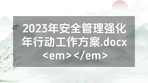 2023年安全管理强化年行动工作方案.docx<em></em>